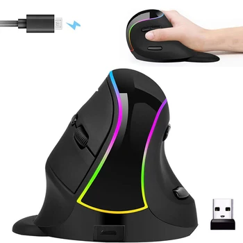 2.4G Wireless Mouse  Ergonomic Optical Mice Rechargeable Vertical Mouse for Laptop Desktop PC Removable Palm Rest Thumb Buttons