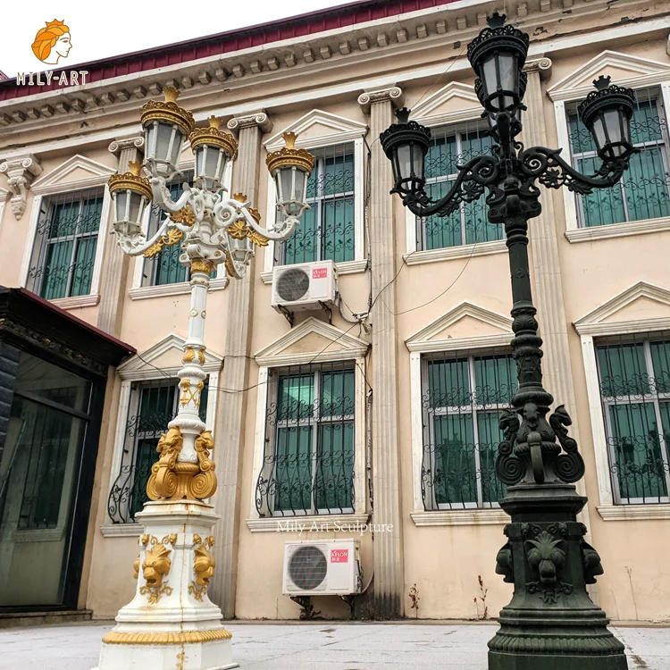 Garden Street Decorative Lamps Lights Cast Iron Lamp Outdoor Antique Cast Iron Light