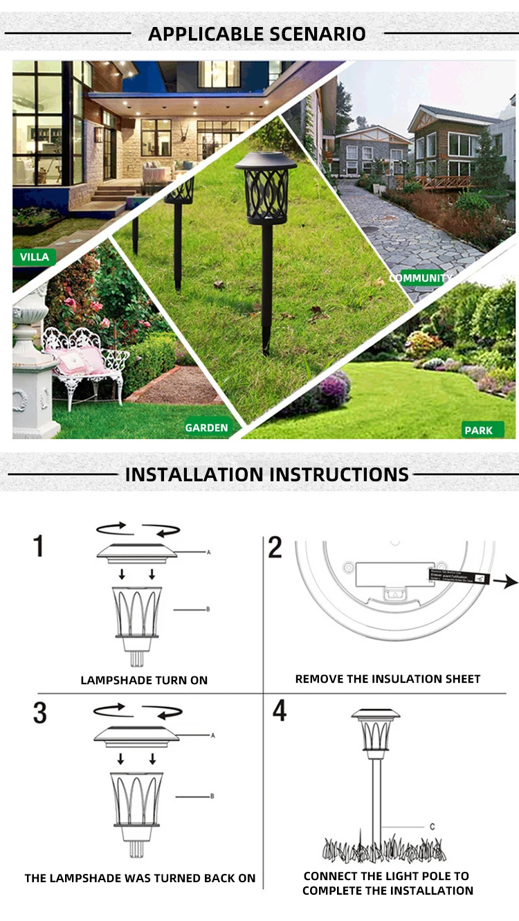 Ultra bright landscape disc light Led Outdoor solar waterproof garden lights metal glass solar lawn lights decoration factory