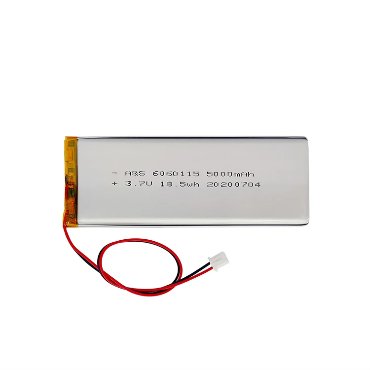 UL1642 UN38.3 approval high capacity battery 6060115 lipo battery 3.7v 5000mah 5ah lithium polymer battery