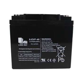 LONGWAY 6-EVF-40 12V40Ah Medium Capacity GEL Battery Long Cycle Life Lead-Acid Battery for UPS Electric Wheelchairs & Lighting