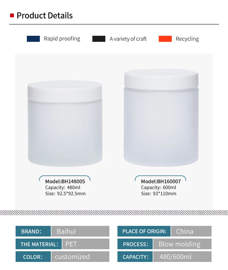 Large Capacity Hair Product Bottle Free Sample Skincare Containers Cream Jar Packaging