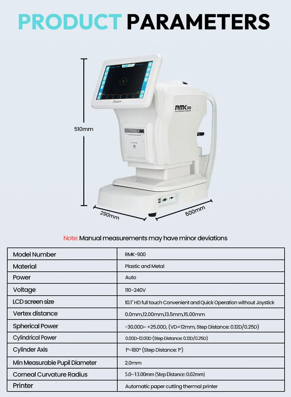 Vision Screening Equipment Autorefractometer RMK-900 Full Automatic Function High Accuracy Keratometer