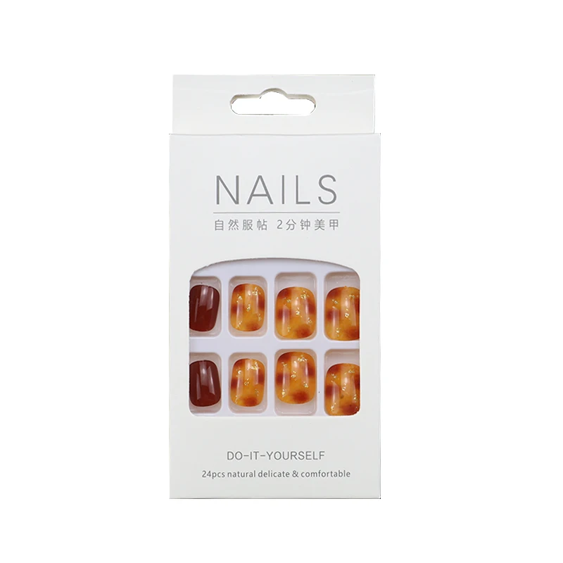 Cheap Price 24pcs Nail Press on Short Printed Bulk Press on Nails Artificial Fingernails for Woman Fancy Press on Nails