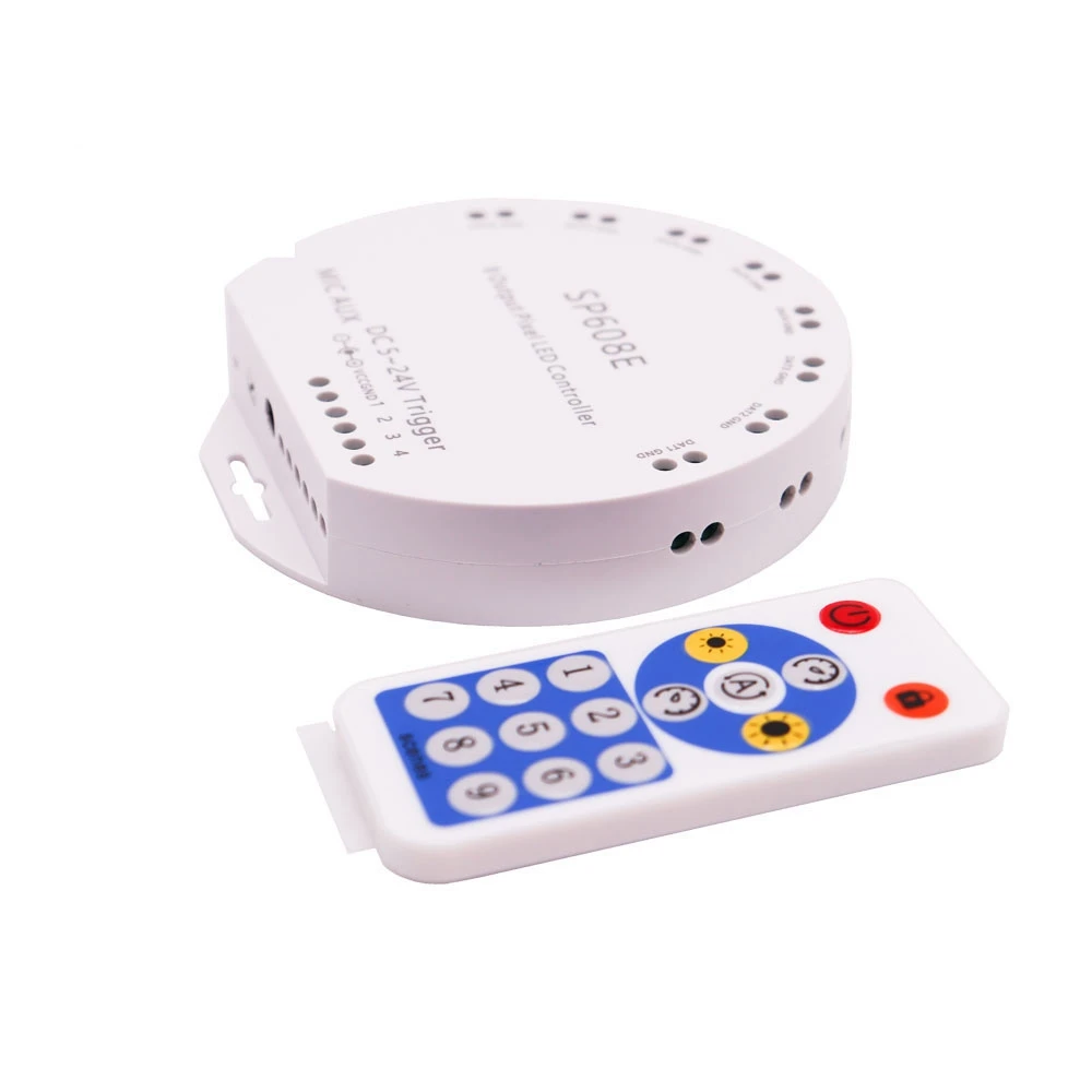 WS2812B Bluetooth APP Music LED Controller SP608E 8CH WS2811 WS2815 LED Light Strip Controller IOS Android App
