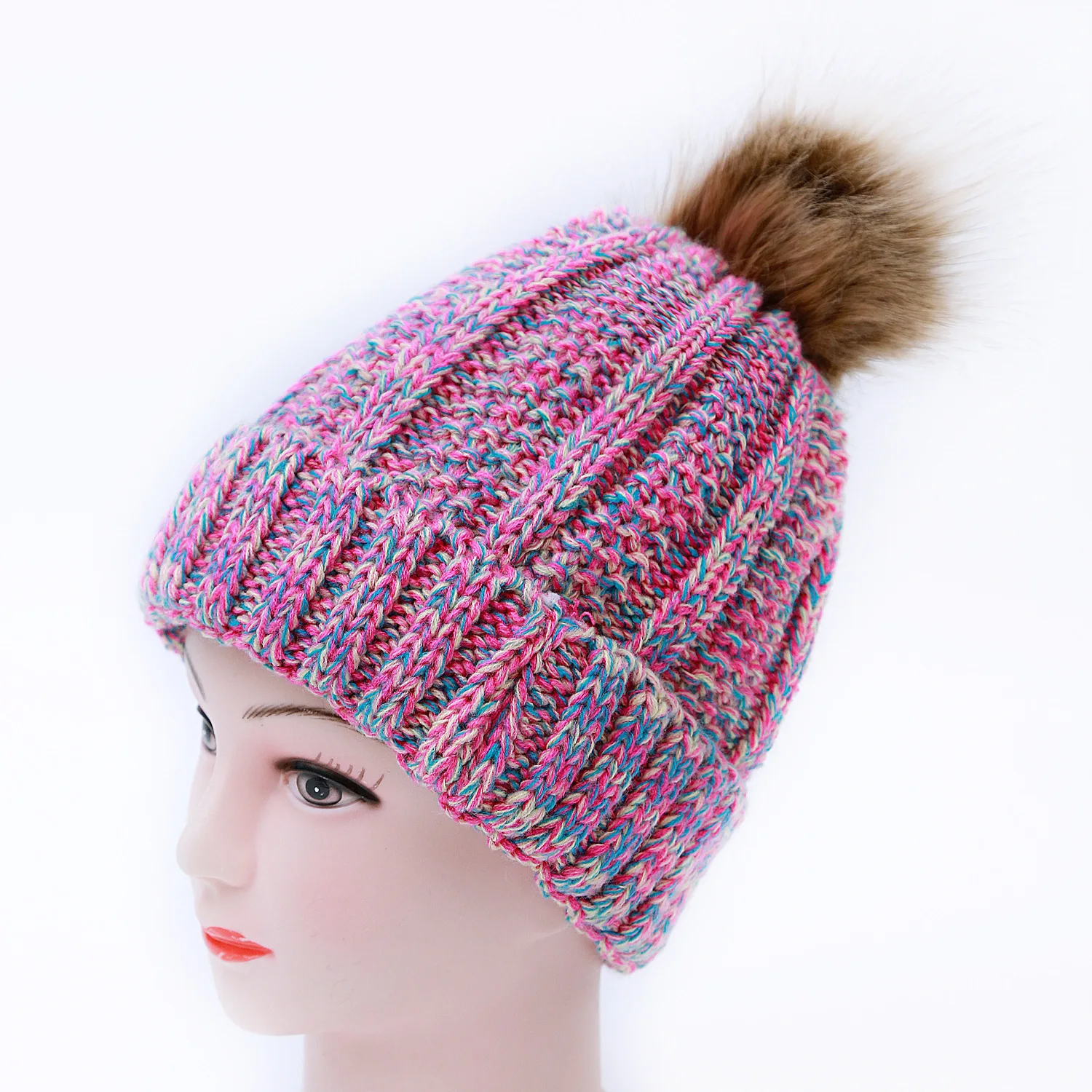 Pink Hat Fashion Cap Beanie Skull Knit Hat Womens Girls 