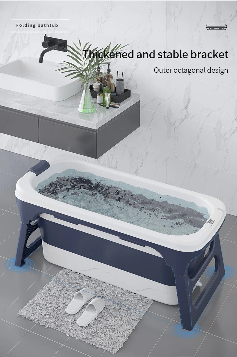 Extra Large 120cm Folding Plastic Foldable Portable Bathtub Tub For