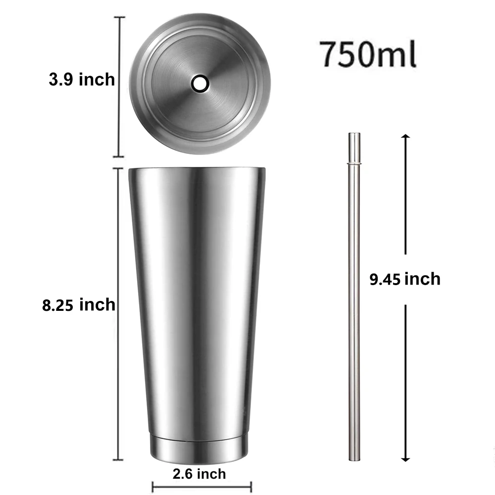 Bulk 25oz Stainless Steel Skinny Reusable Vacuum Insulated Coffee