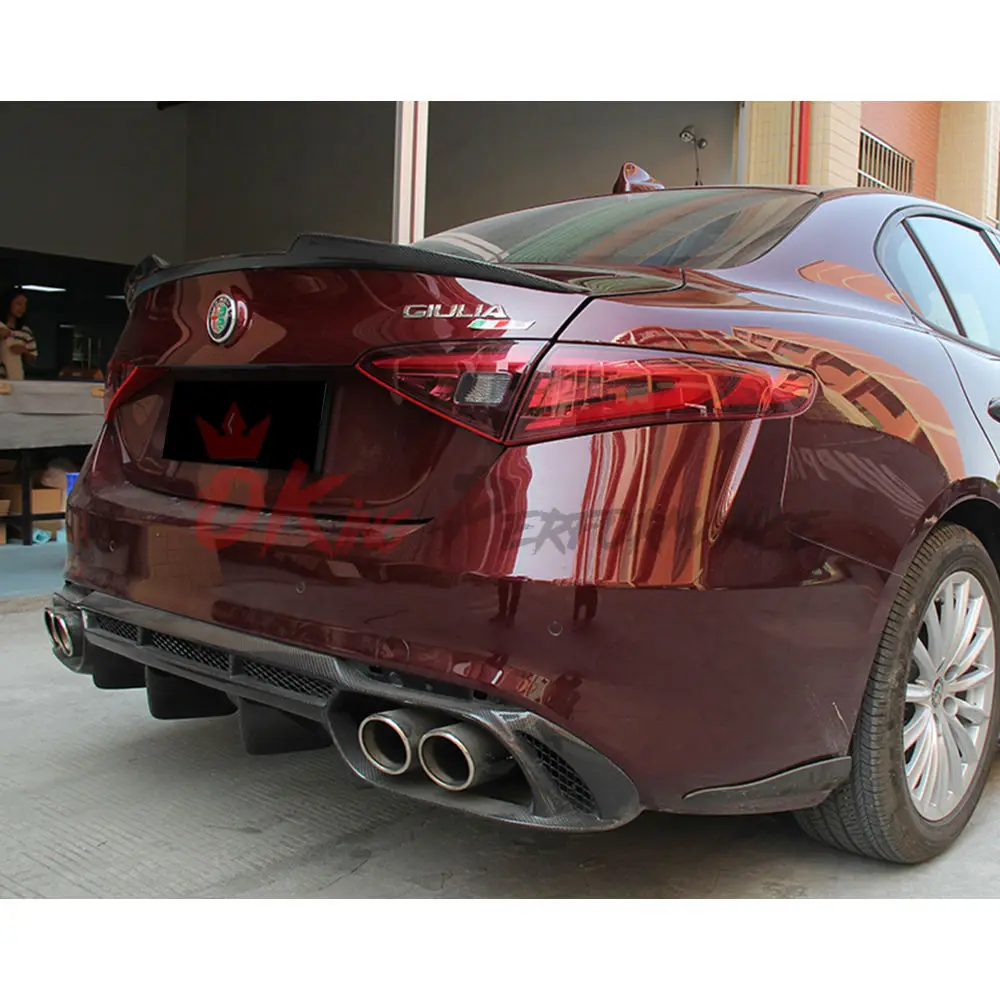 Quad Style Carbon Fiber Rear Spoiler for Alfa Romeo Giulia