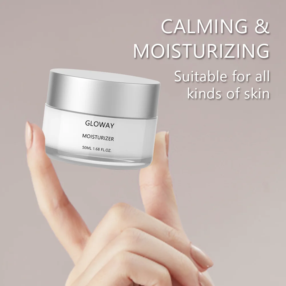 50ml Basic Gentle Formula Deep Moisturization Long-Lasting Hydration Glass Jar Face Cream Facial Moisturizer for Most Skin Types