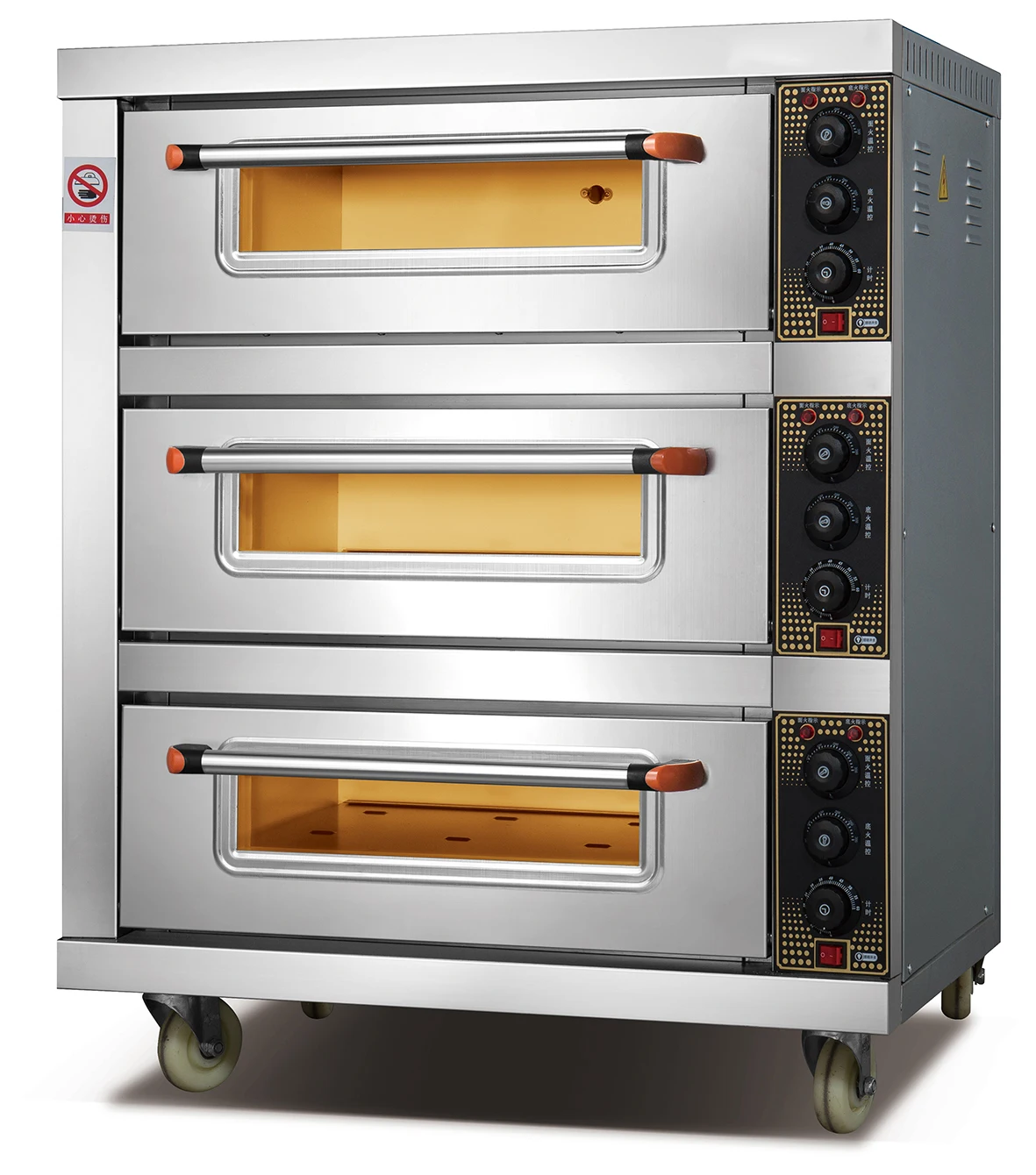 3 Deck 6 Tray Electric Oven Conventional Commercial Pizza Ovens Sale 500 Baking Industrial