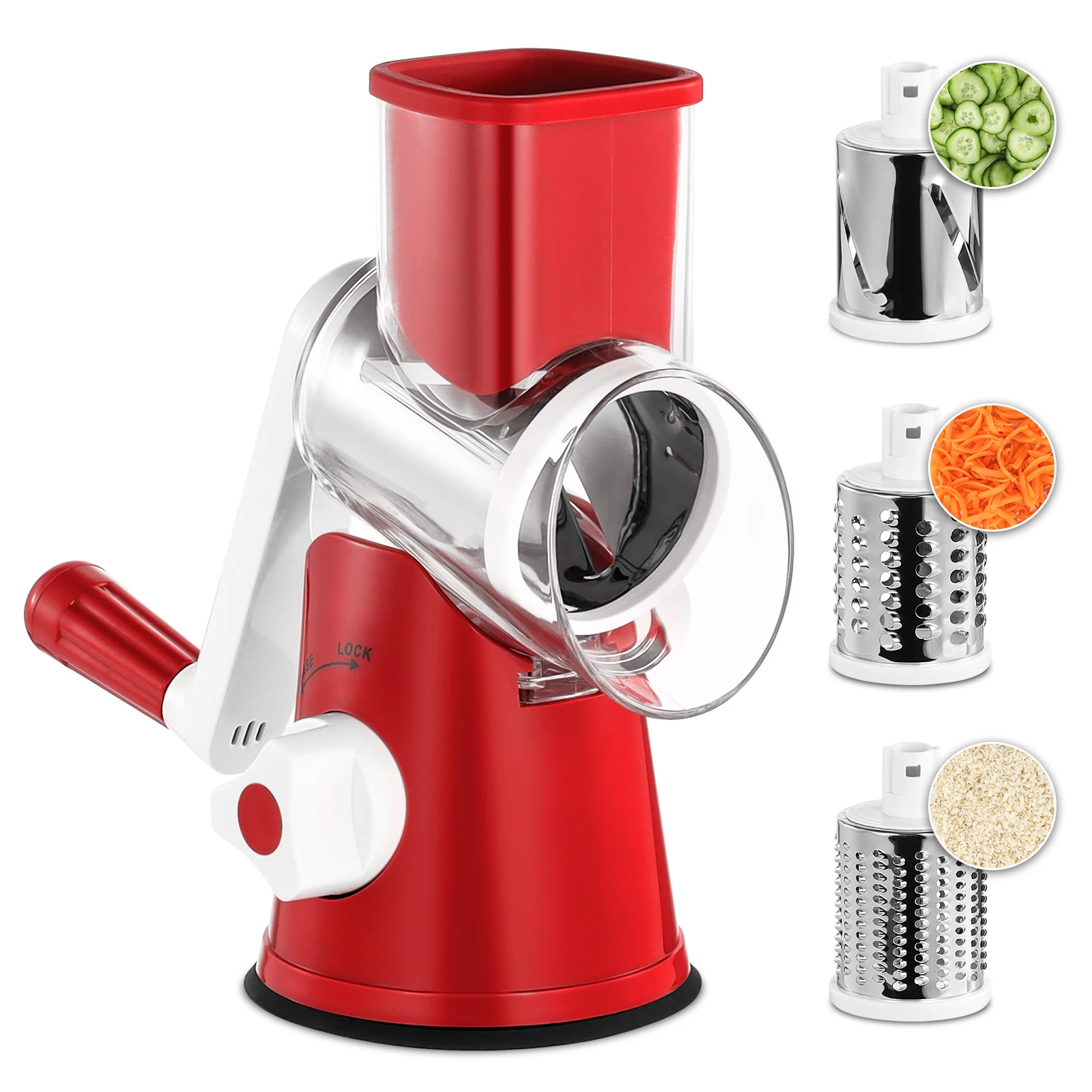 KitchenHQ Glitz Speed Drum Grater & Slicer - Red Metallic - Yahoo Shopping