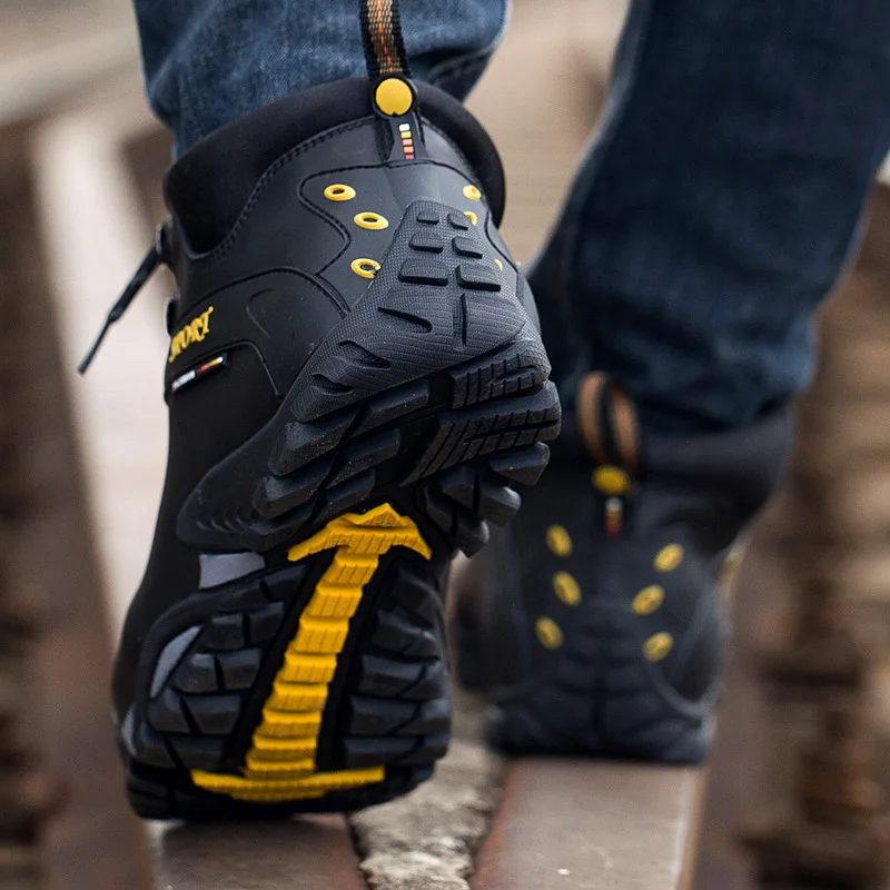 Mens Climbing Mountain Boots Outdoor Waterproof Anti-Slip Trekking Mountaineer Shoes Man Hiking Shoe