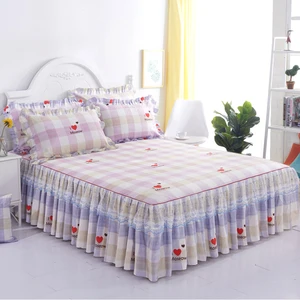 Quality Assurance New Style Printed  Bed Skirts Bedding Set Cover Skirt Lace  Bed Skirt Sheet Set