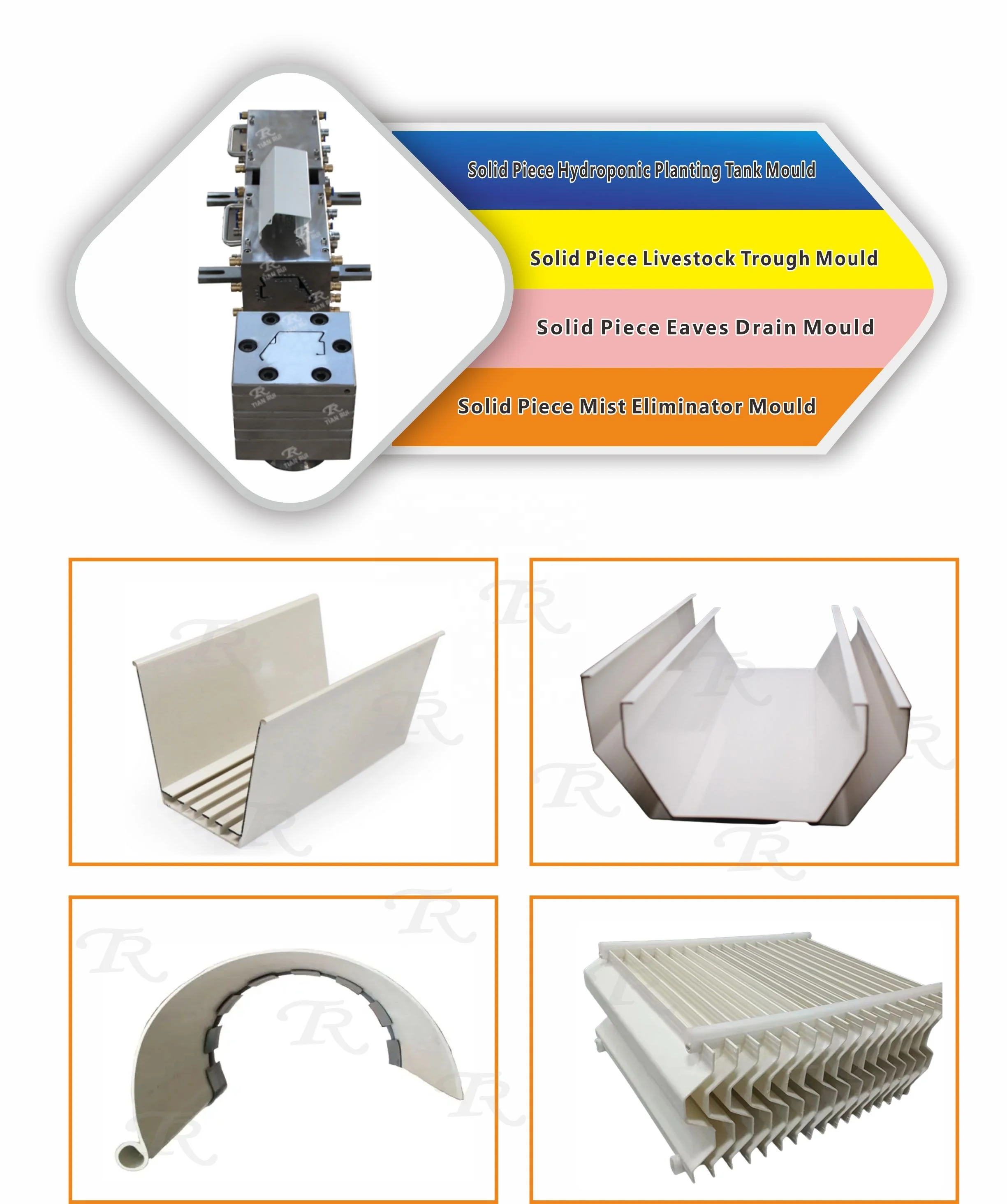 PVC Profile Molds Tool High Quality Profile Extrusion Mould for PVC Rain Gutters Rhone