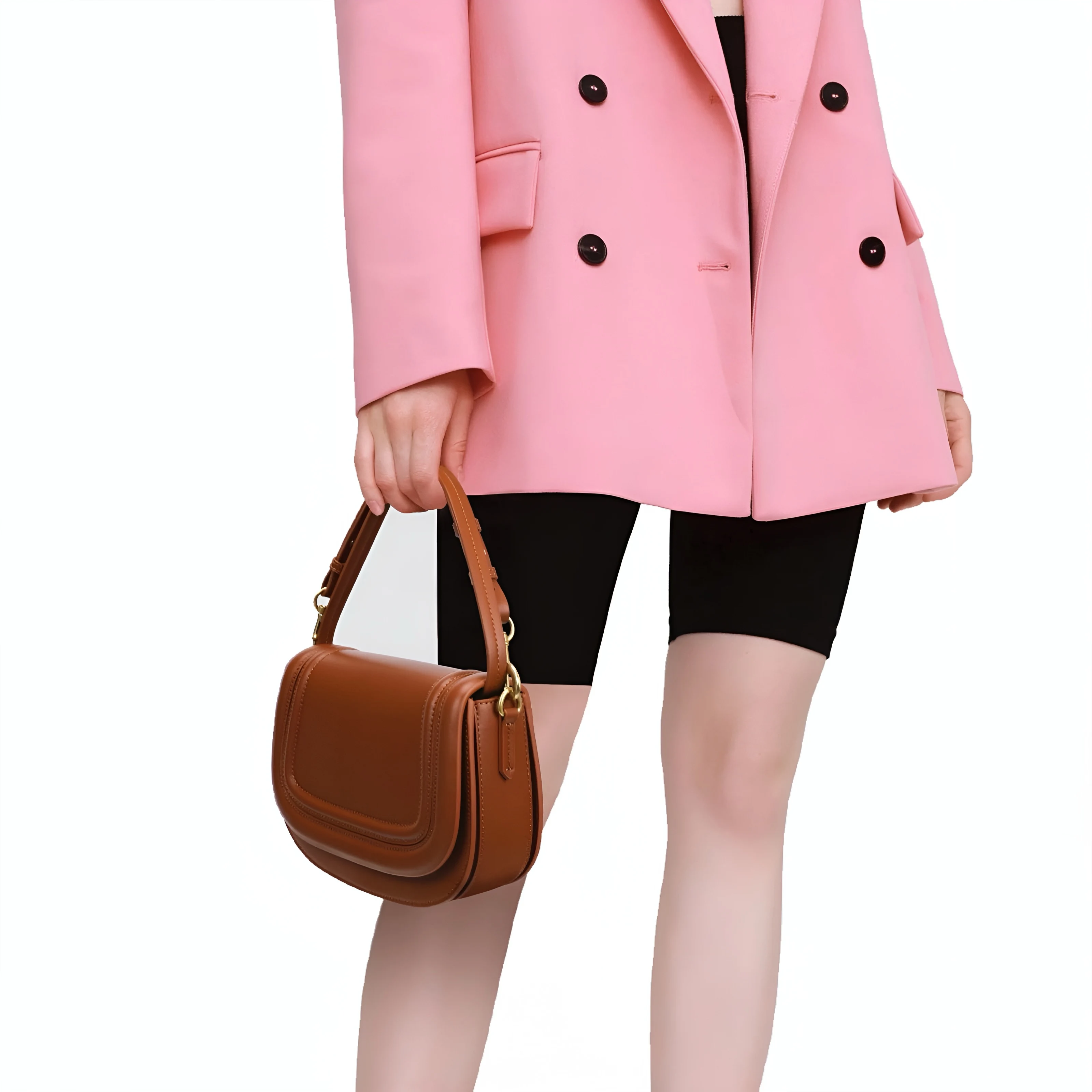 Women'S Elegant PU Leather Purse Versatile Crossbody Crescent Design with Woven Strap Large Capacity Shoulder Tote Handbag