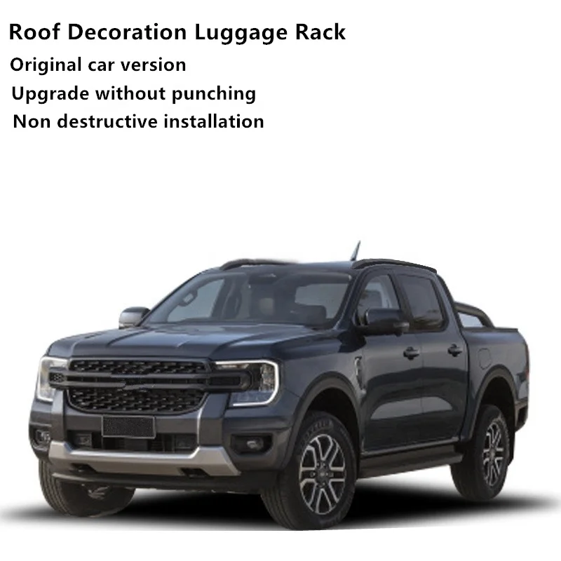 Factory Direct Sales Suitable for 2023 Ford Rangers Roof Rack Plastic Adhesive Roof Luggage Racks in Black and Silver Accessory