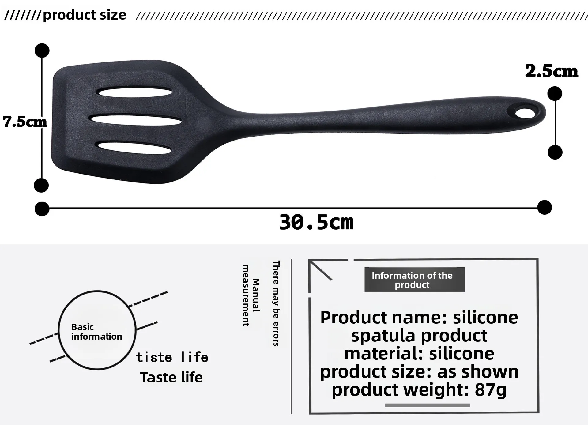 High-Temperature Resistant Silicone Slotted Spatula Non-Stick Kitchen Utensil for Frying Baking Pastry Special Tool for Baking details