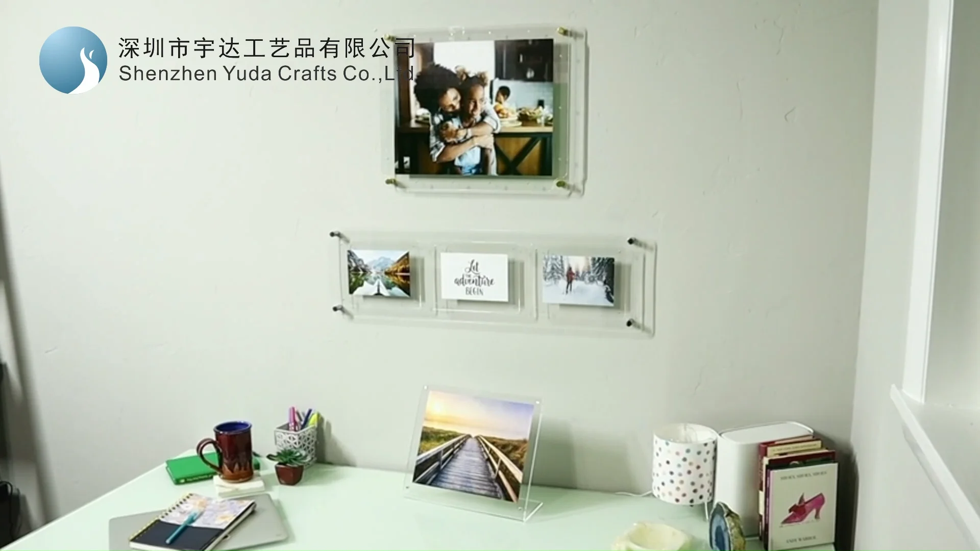 11x14 Clear Double Panel Acrylic Wall Mount Floating Frameless Picture