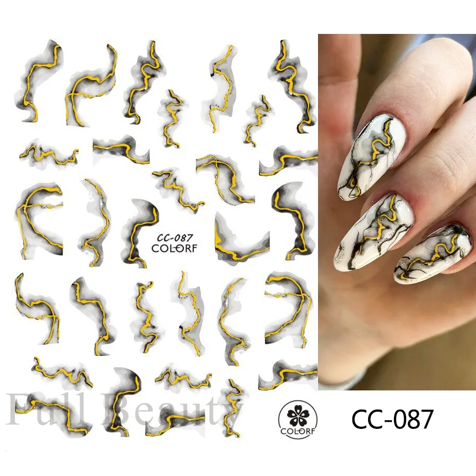 CC082-90 Ink Blooming Marble Luxury 3D Nail Stickers Metallic Bronzing  Sliders For Nails Glitter Decals Manicures Decor Foils - Buy CC082-90 Ink  Blooming Marble Luxury 3D Nail Stickers Metallic Bronzing Sliders For