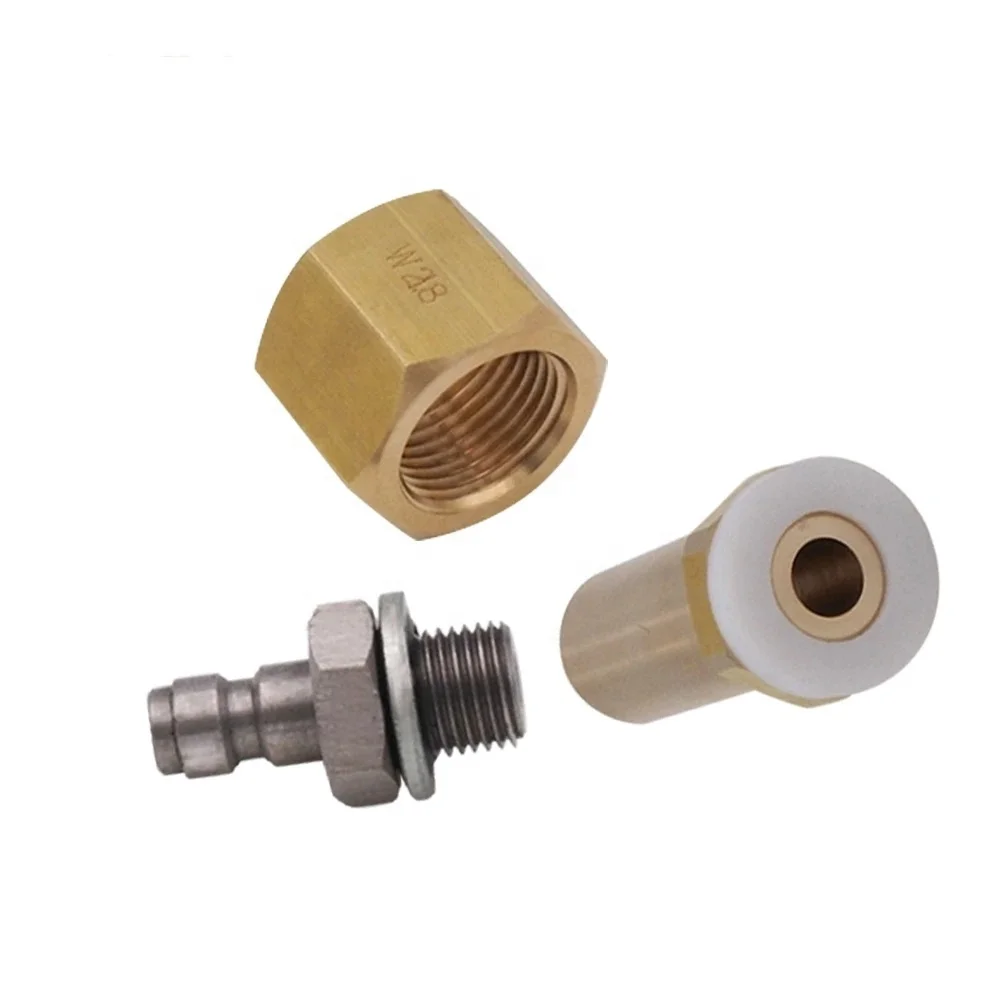 Vavoger Large CO2 Carbon Dioxide Tank CGA320 Nut & Nipple Fittings with Washers & 8mm Quick Didsconnect Coupler 