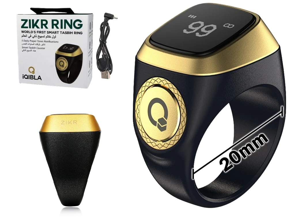 E01 Smart Ring Counter, Tasbih Zikr Ring, Muslim Islamic Prayer Smart Rings, Digital Electronic Smart Tally Counter for Prayer