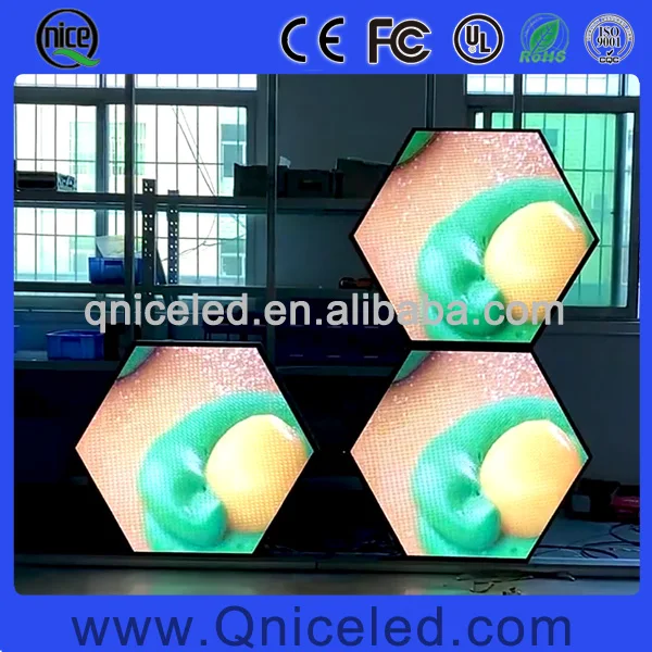 Ceiling Hanging Wall Mounted Hexagon LED Screen Video Advertising Display Digital Signage Hexagon Wall Decor LED Panel Board