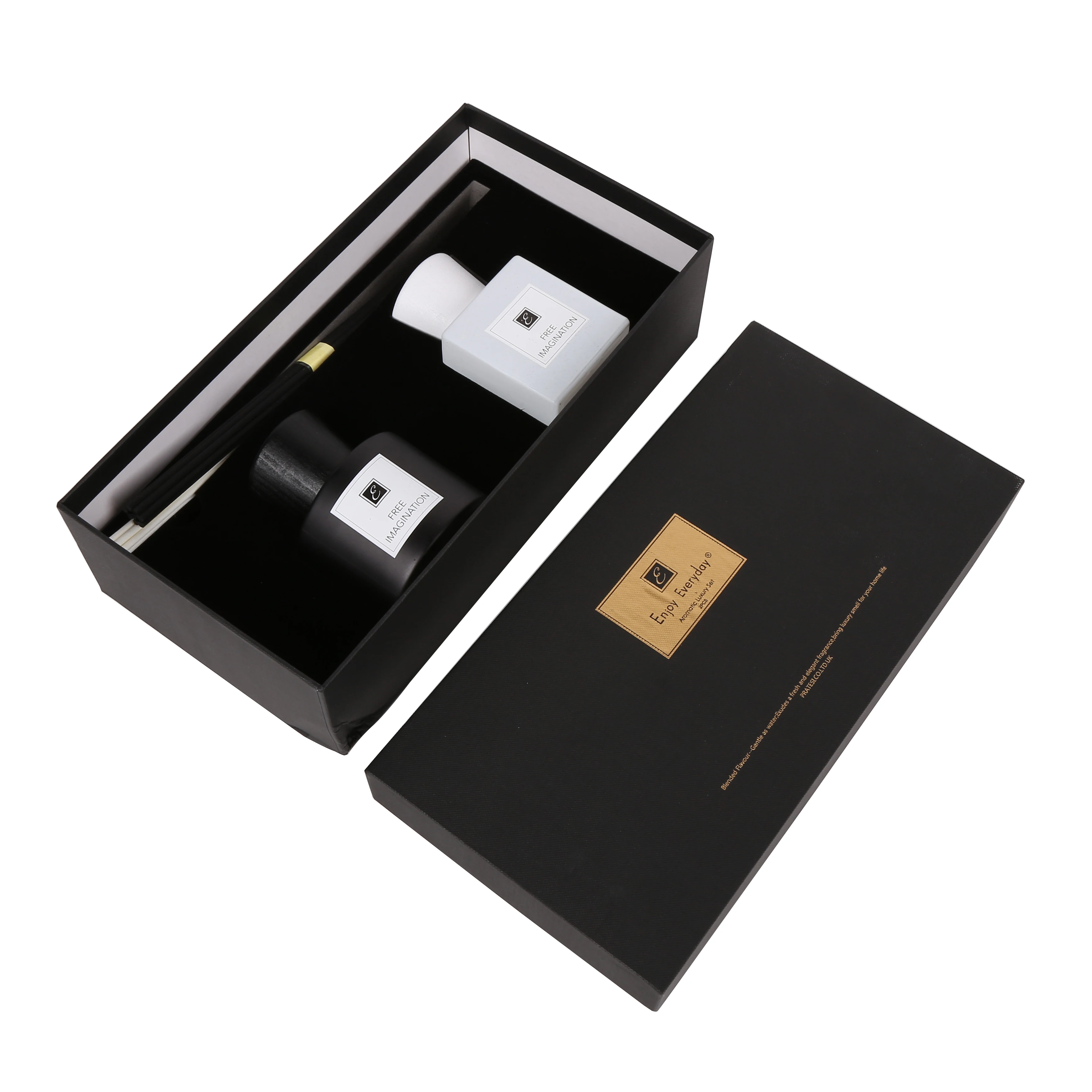 product perfect  hotel essential oil reed diffuser gift set premium minimalist frosted glass bottle natural rattan sticks holiday gift-8