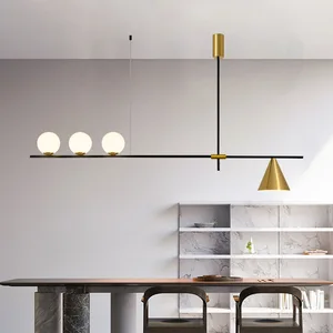 JACKSUN Nordic Living Room Iron Chandelier Modern Simple Light Luxury Lighting Creative Dining Table Bar Study Personalized Line