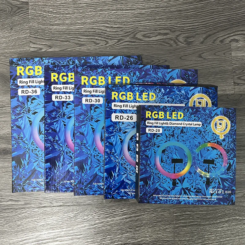 RGB Light Adjustable 360 Degree Rotated 8 Inch 20 Cm Led Ring Light