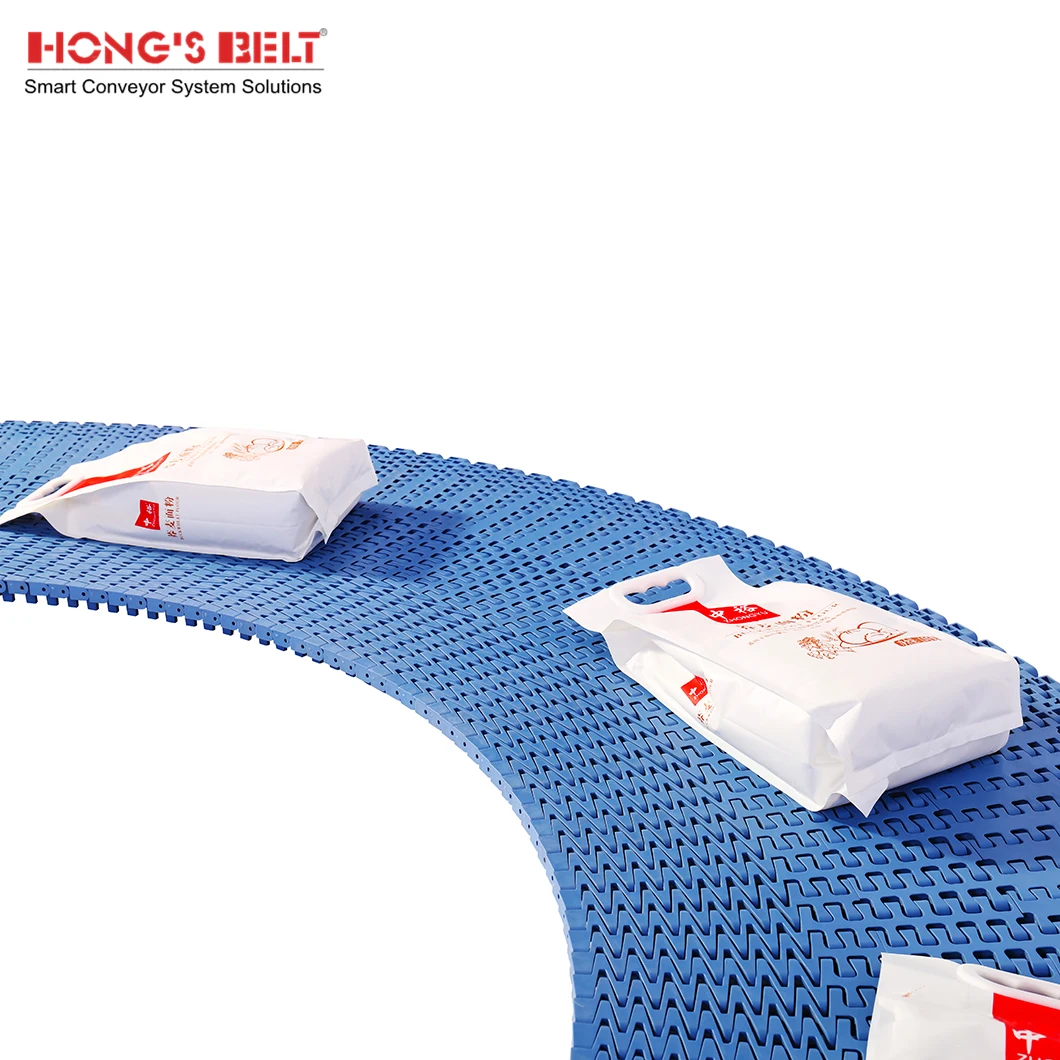 Hongsbelt HS-1201B Side Flexing Small Turning Perforated Top Belt Modular Conveyor Belt