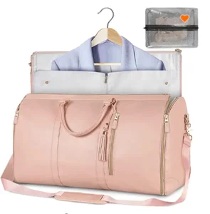 KALANTA Custom Genuine Leather Travel Weekender Overnight Duffel Bag Gym Sports Tote Duffle Bag for Women