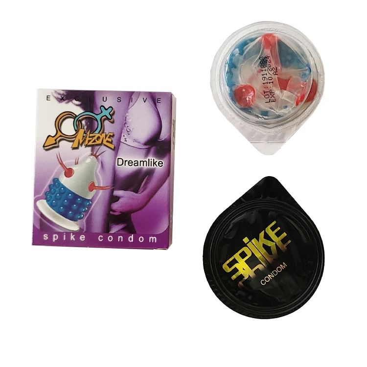 Studded Dotted Male Condom Transparent extra Safe Sex Toy Spike Condom Sex Products Pleasure Condoms