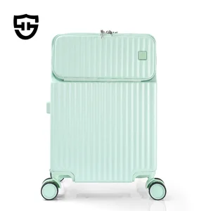 Designer 100%PC Aluminum Boarding Women Girls Travel Suitcase Carry on Luggage Bag with 4 Wheel