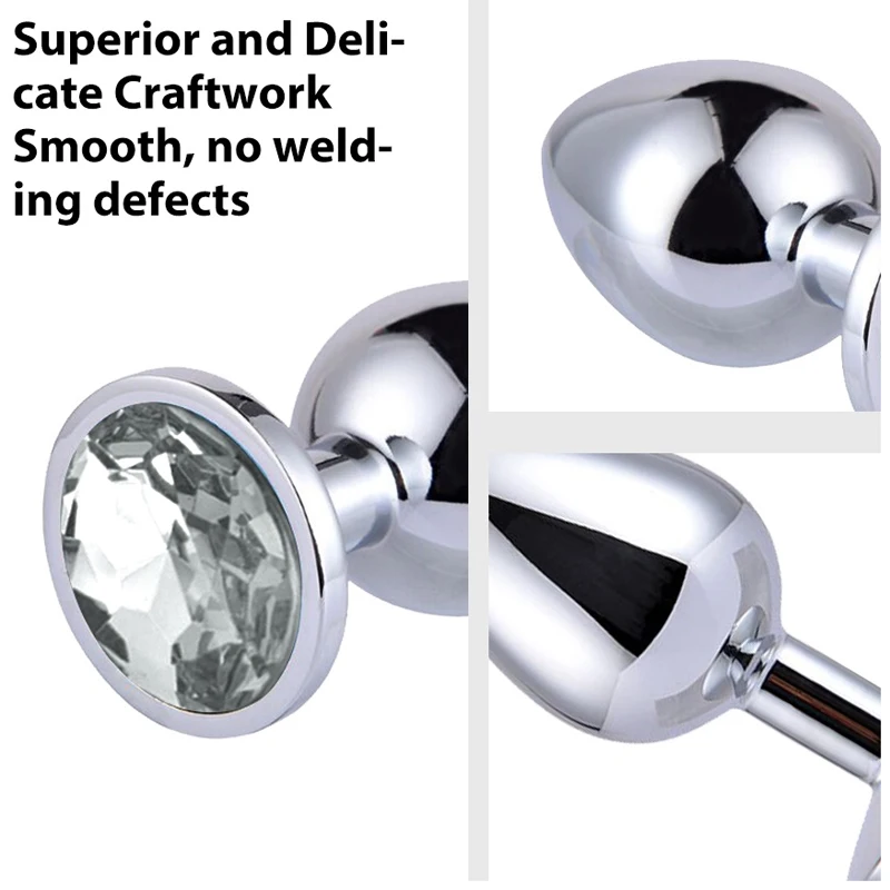 Intimate Metal Anal Plug With Stone Crystal Smooth Touch Female Butt ...
