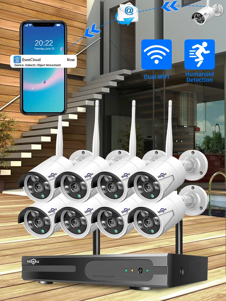 Hiseeu Wifi Nvr Kits - Reliable 8CH CCTV Security System