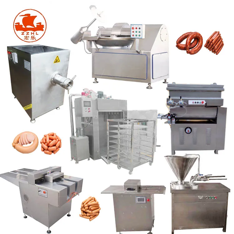 Small Scale Sausage Making Plant Ham Sausage Filling Machine  Production Line