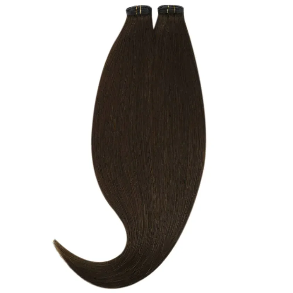 Flat Silk Weft Echthaar Extensions Glatt 100% Echthaar Tresse_voghion.com