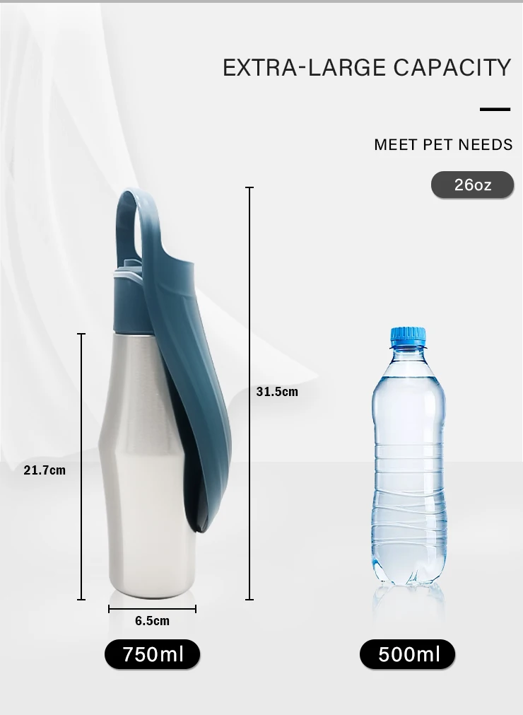 Portable Stainless Steel Portable Dog Water Bottle Big Dog Travel Water
