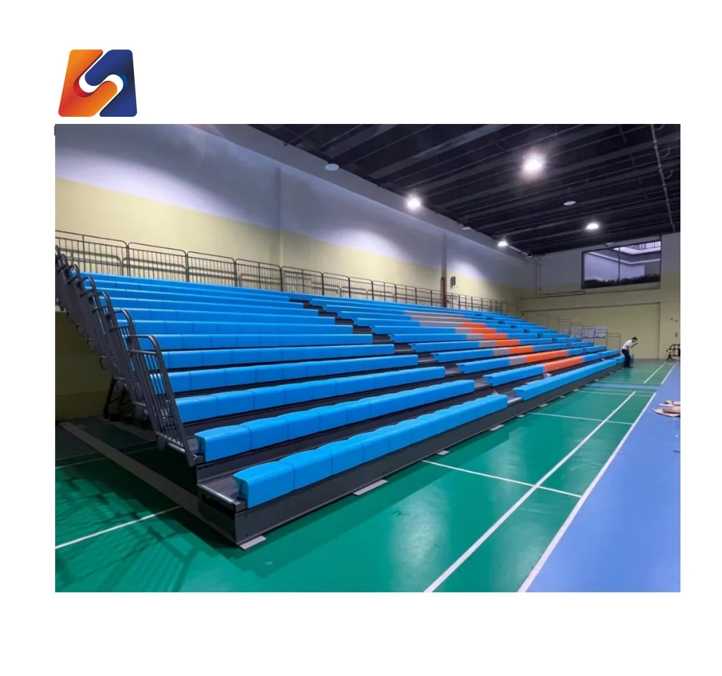 Movable Aluminium Gym Bleachers Tip and Roll Portable Event Grandstand Sport Stadium Bench Seat School Metal Tribune Stand