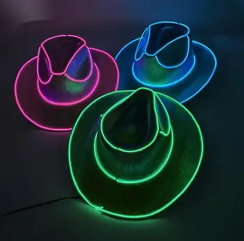 2132 Light Up Disco Cowboy/cowgirl Hat, Holographic Space, Led Light Up Cowboy Hat, Disco Cowgirl Hat with Light for Club  main image 4