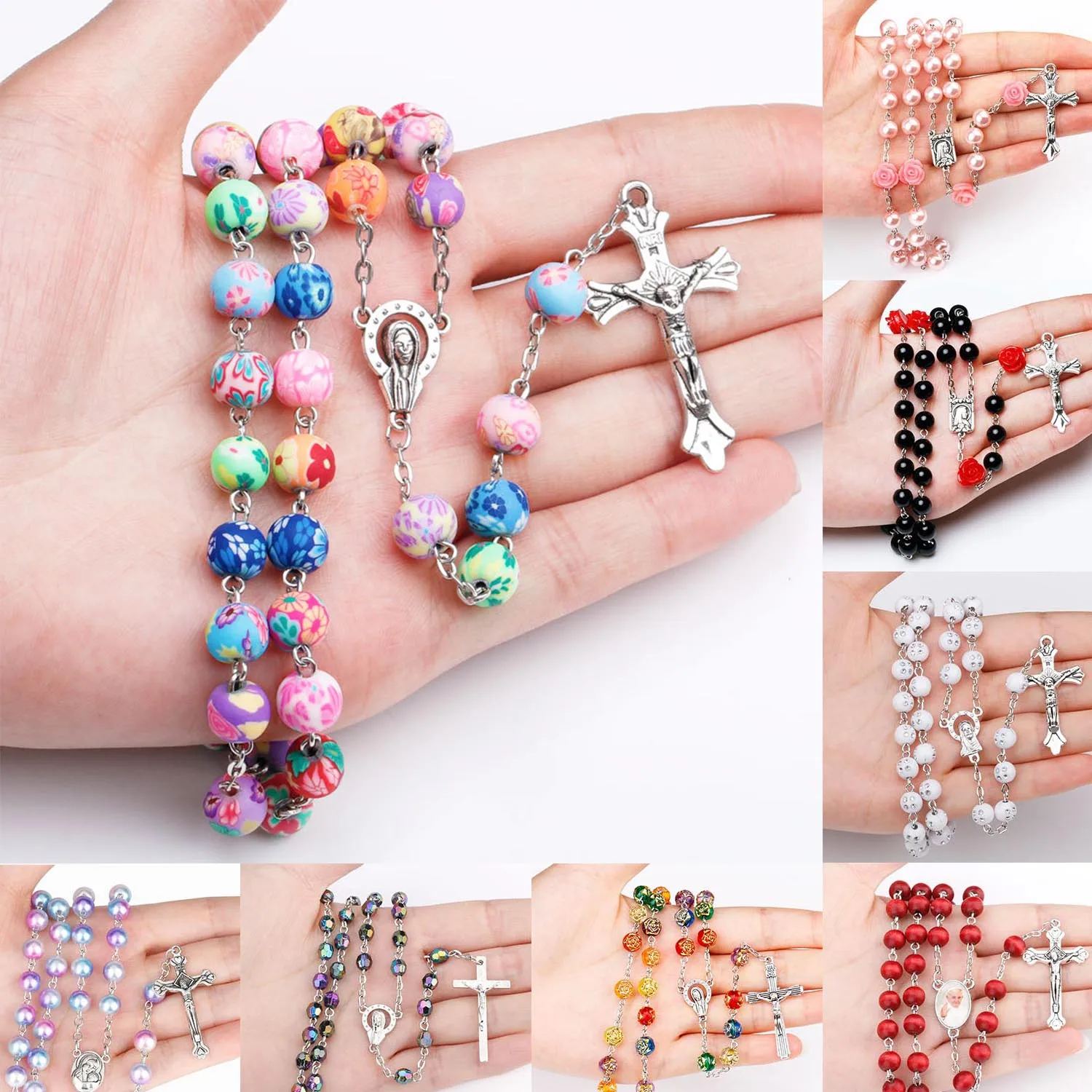 multi-color-beads-rosary-maria-hold-child-christian-rosaries-long-cross