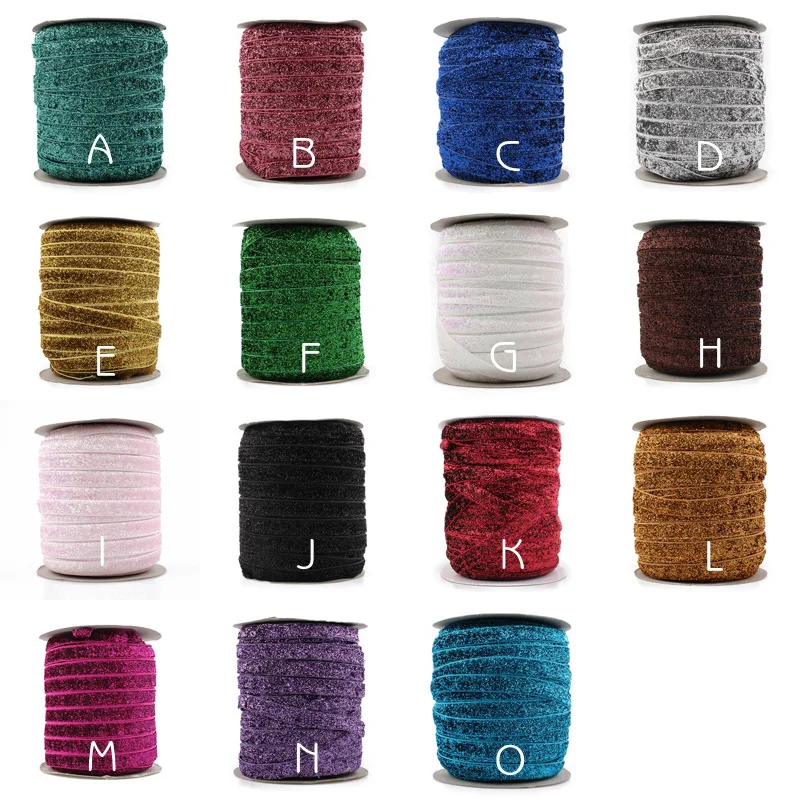 1cm Spandex Nylon Elastic Ribbon Gold Powder Gold Onion Wrapped Ribbon Girl Hair Band Accessories Accessories