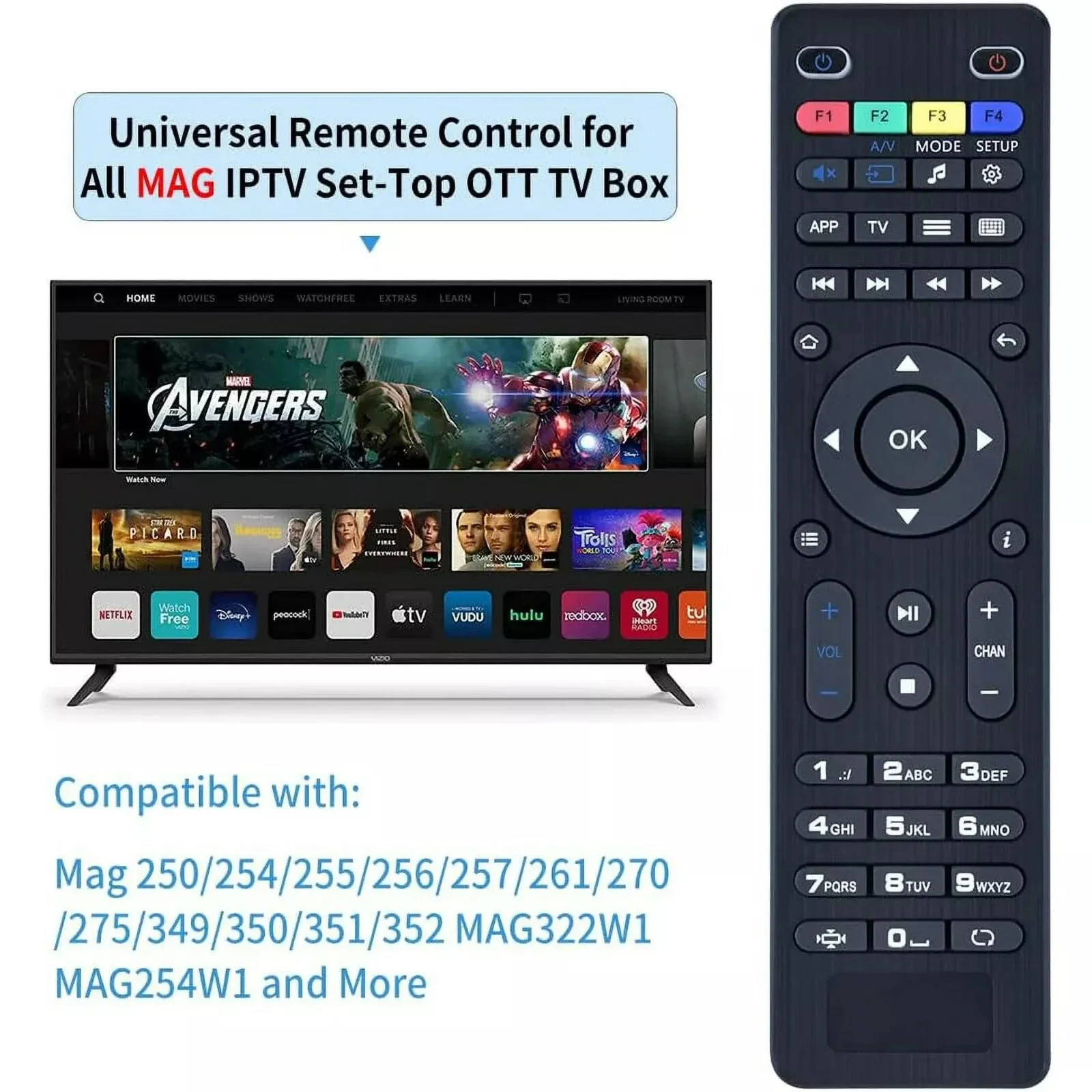 Replacement Custom for Bluetooth ABS Infrared Remote Control Set Top Box Features for Mag 250 275 IPTV TV Boxes New for Mag 250