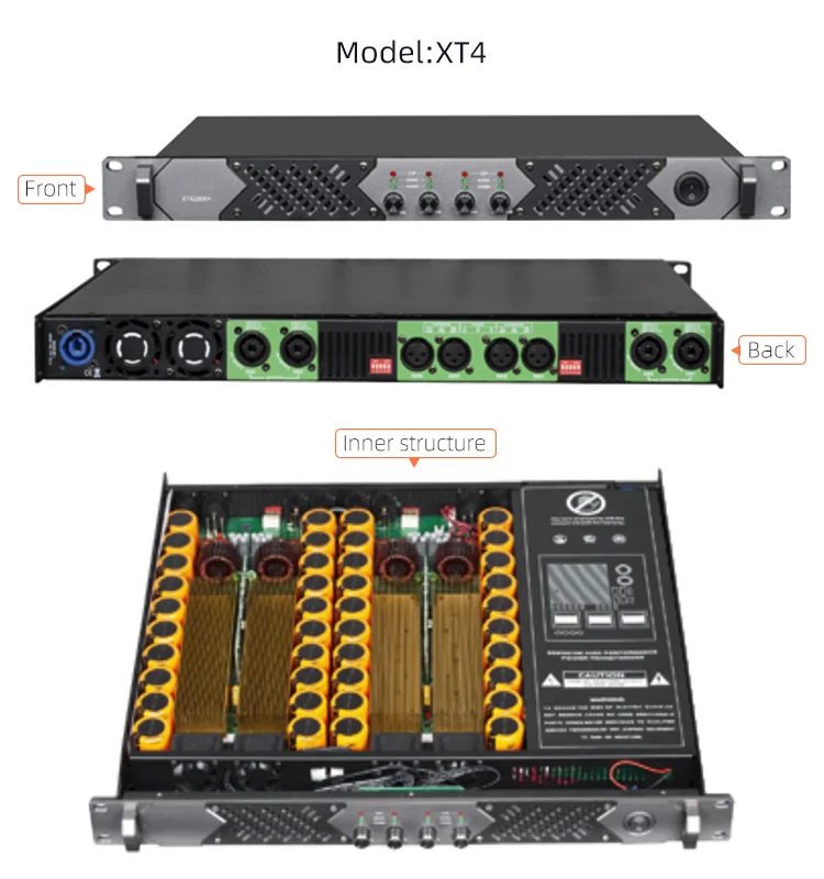 New Model Professional Class D 1u 4200watts 2 Channel Power Amp Digital