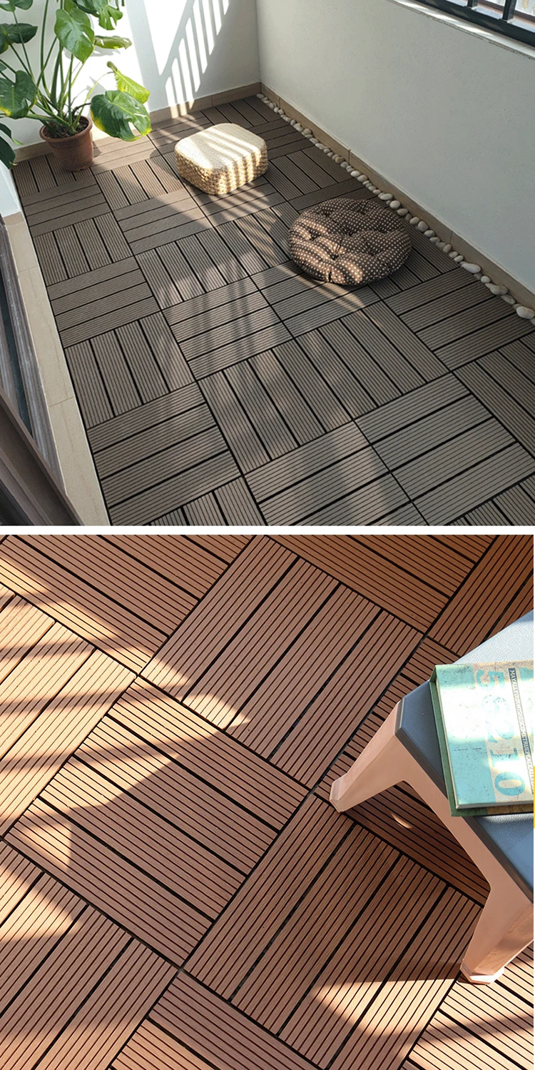 Fashion Garden Decoration Wpc Diy Decking Tiles 300*300mm Outdoor