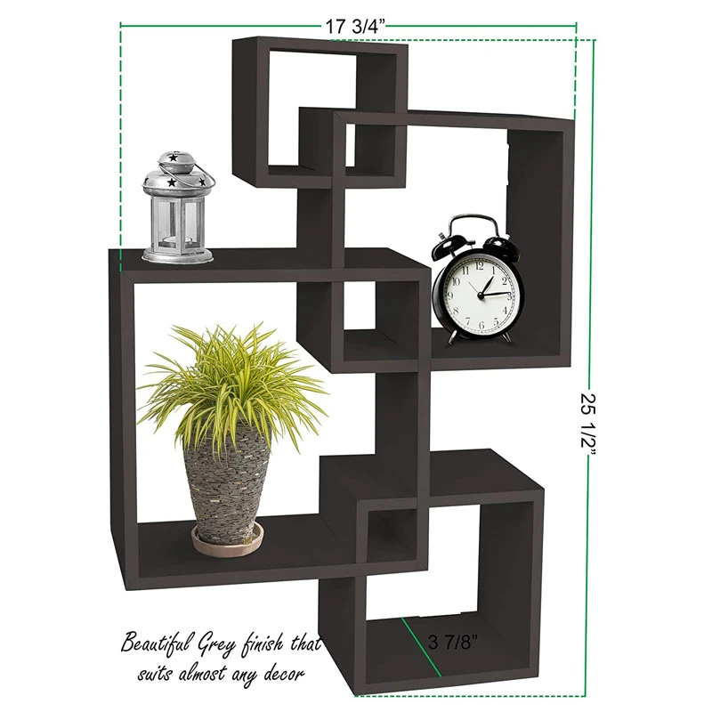 Wooden Shelf Cube Intersecting Wall Mounted Home Decor Floating Shelves Hot Selling Shelves