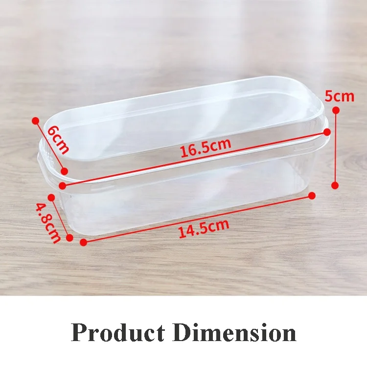 Rectangular Cake Box Transparent Cheesecake Dessert Pudding Packaging Plastic Boxes