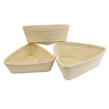 Hot Selling Triangle Shape Bread Basket Rattan Break Proofing Basket For Bread Storage