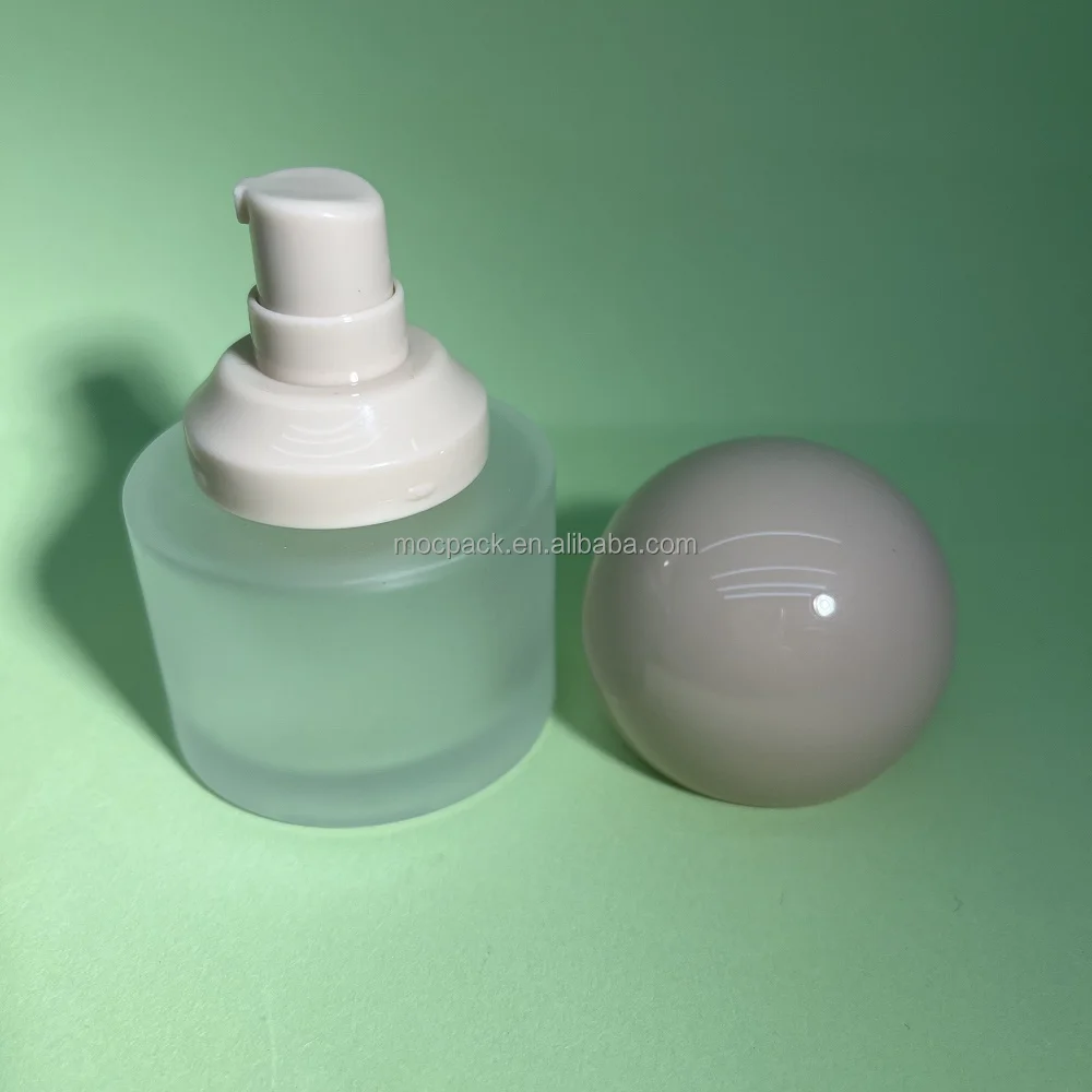 product wholesale 30ml round glass foundation bottle ball shape cap sunscreen essence serum bottle-29